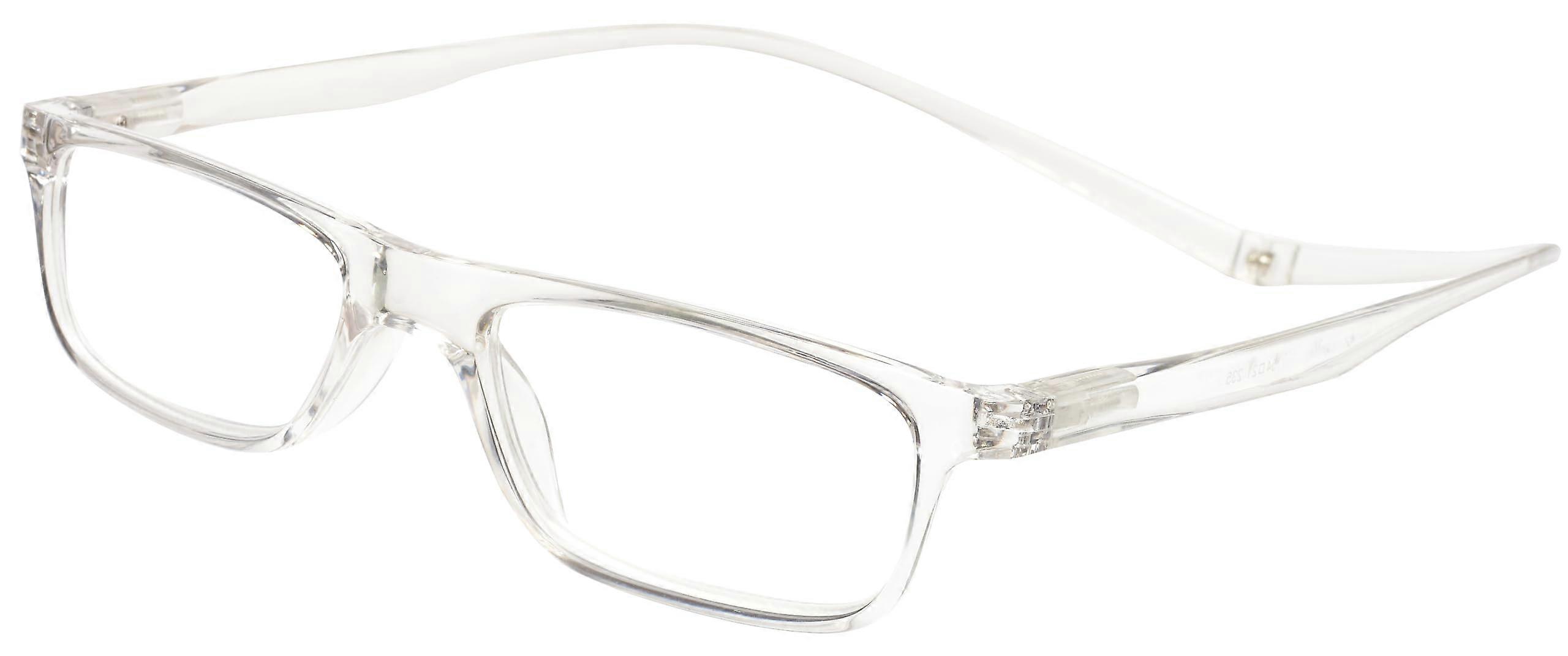 Magnetic Reading Glasses Clear 1.00 for Men and Women Neck Hang Style Medium Size Computer Readers
