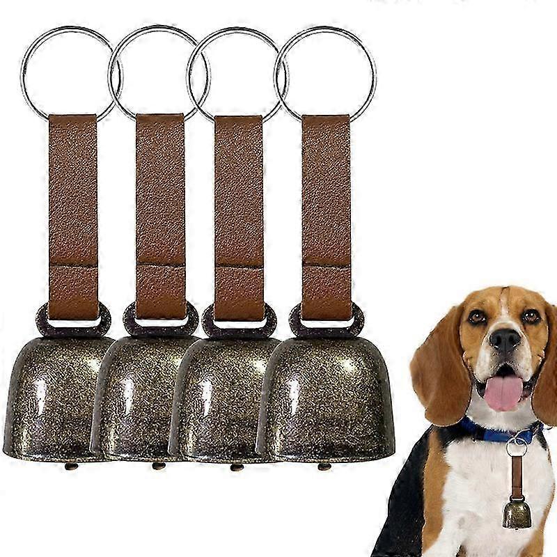 4 with Leather Button Strap,Pet Bells Tracker PCS Loud Bear Bells