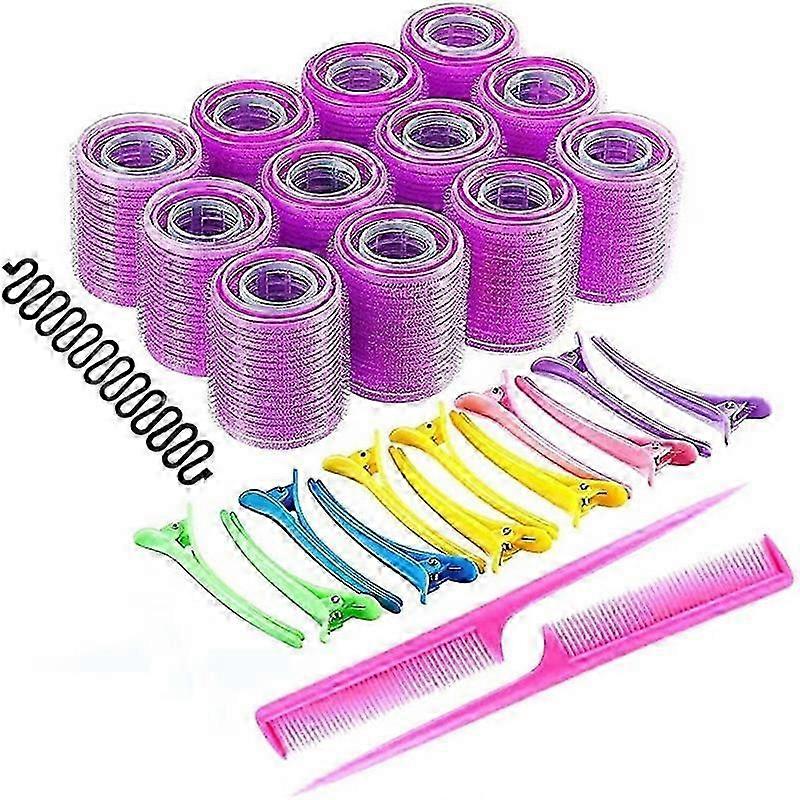 Set Of 48 Self-adhesive Hair Curlers With Clips