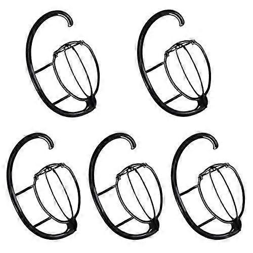 5 Packs Wig Hanger Plastic Wig Stand for Hats and Caps, Durable Collapsible Wig Dryer and Cap Holder in Black