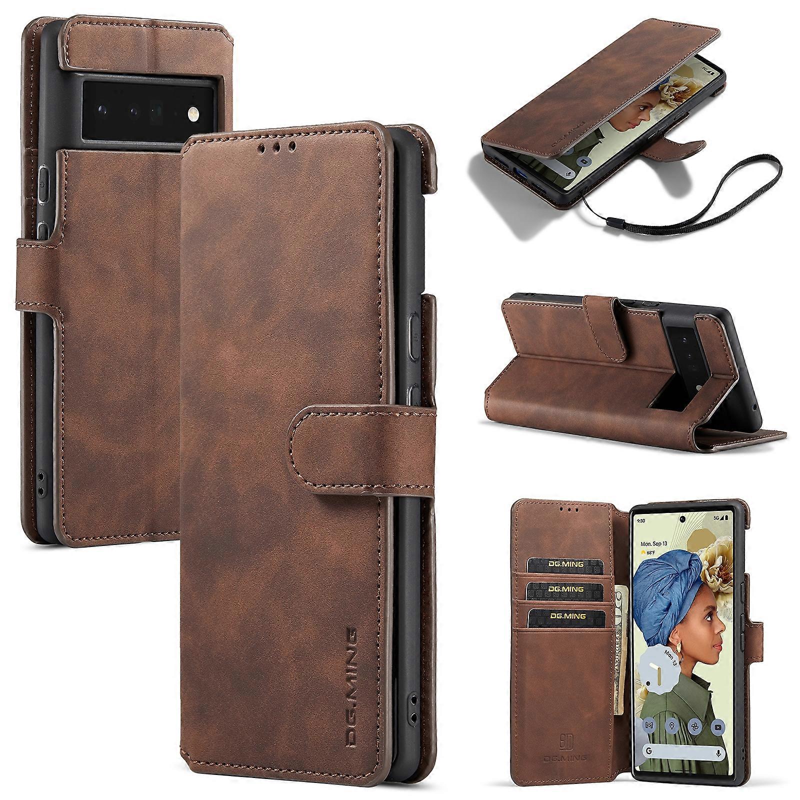 For Google Pixel 6 Pro DG.MING Retro Oil Side Horizontal Flip Leather Case with Holder & Card Slots & Wallet