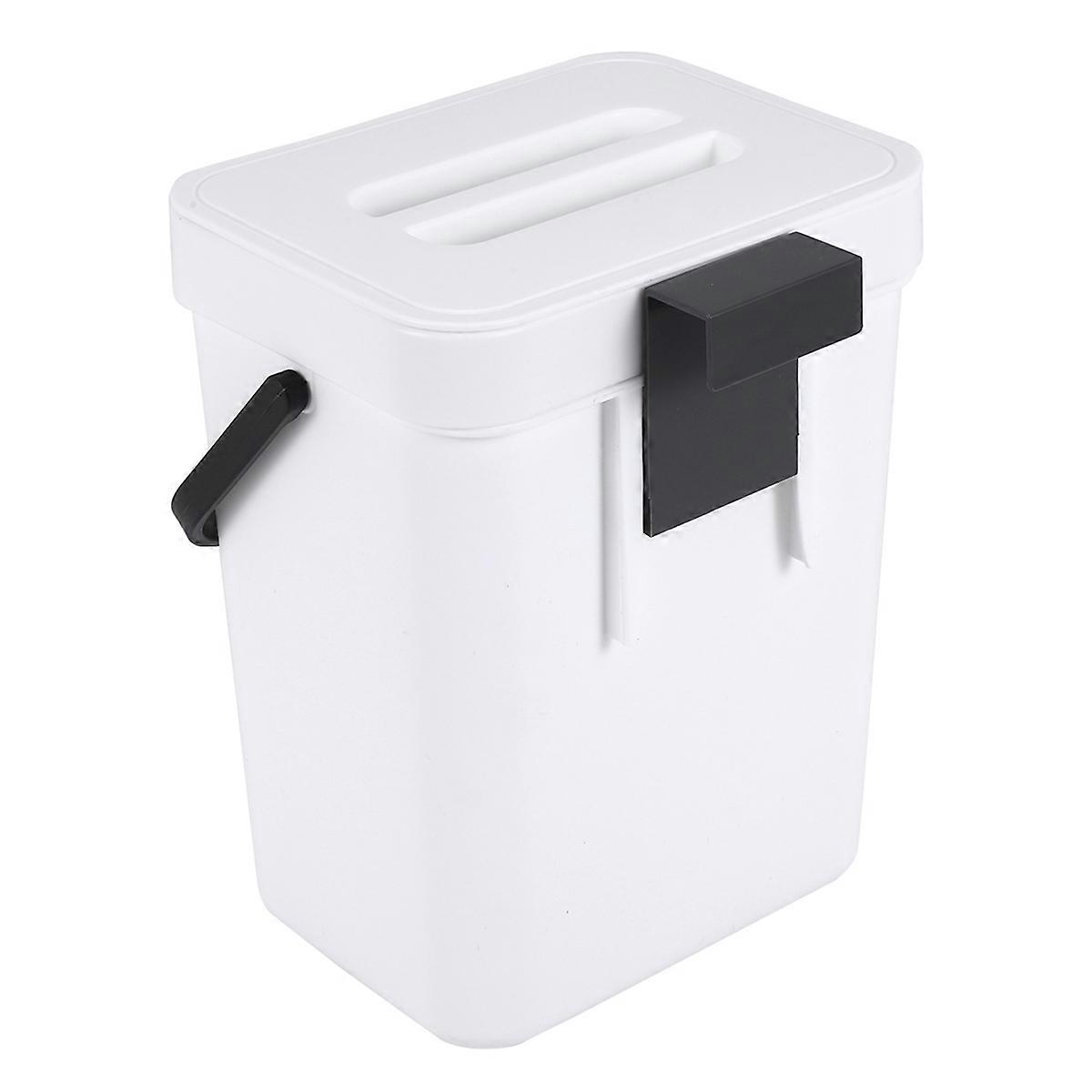 1.3 Gallon Kitchen Compost Bin Trash Can with Lid Trash Can White
