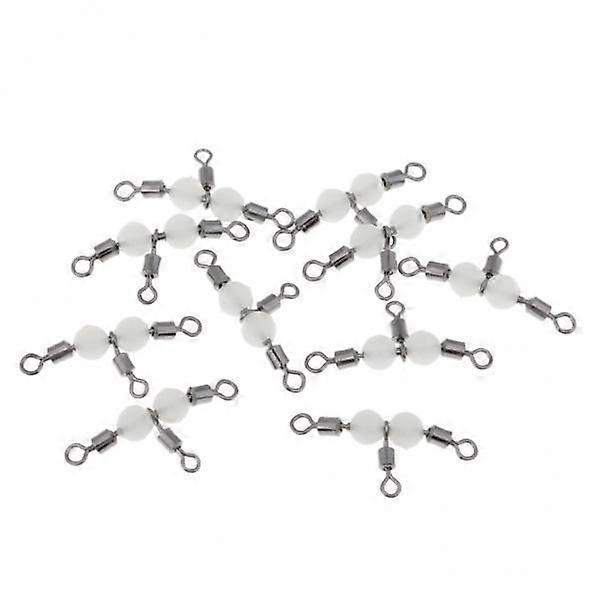 5x10pcs 3 Way Swivel Luminous Rolling Barrel T Shape Swivel Connector 2cm