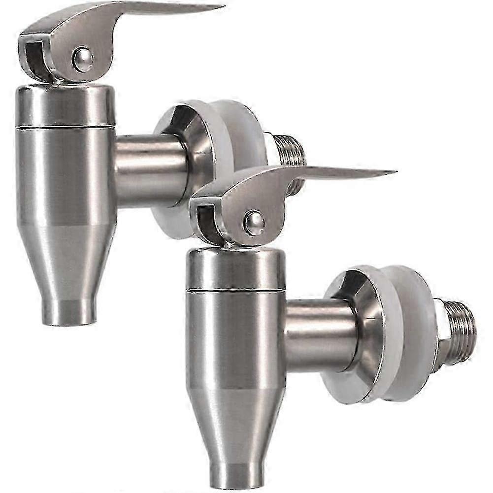Drikkedispensertapp i rustfritt stål, slitesterk kran i push-stil, 2-pakning