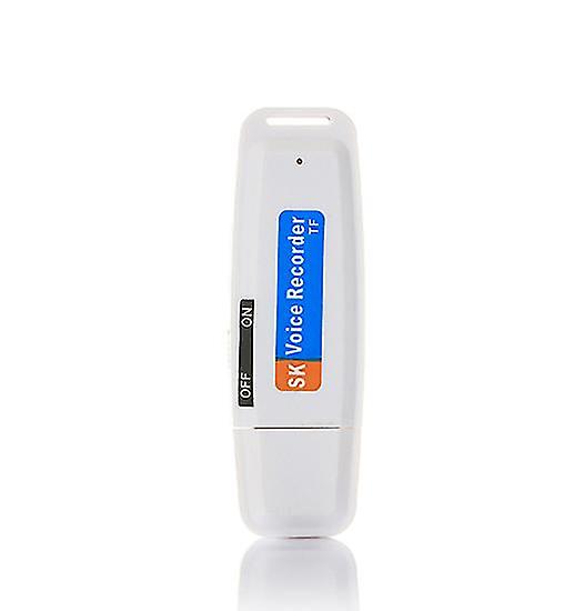 One-key Recording U Disk Digital Voice Recorder, Tf Flash Memory Card Usb Voice Recorder(white