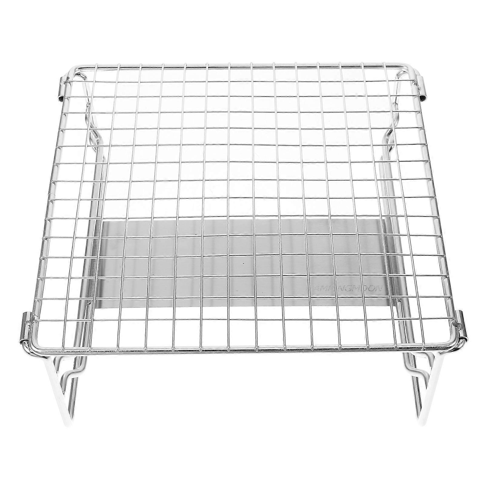 Barbecue Warming Rack Raised Grill Rack BBQ Camping Cooking Grid Supply