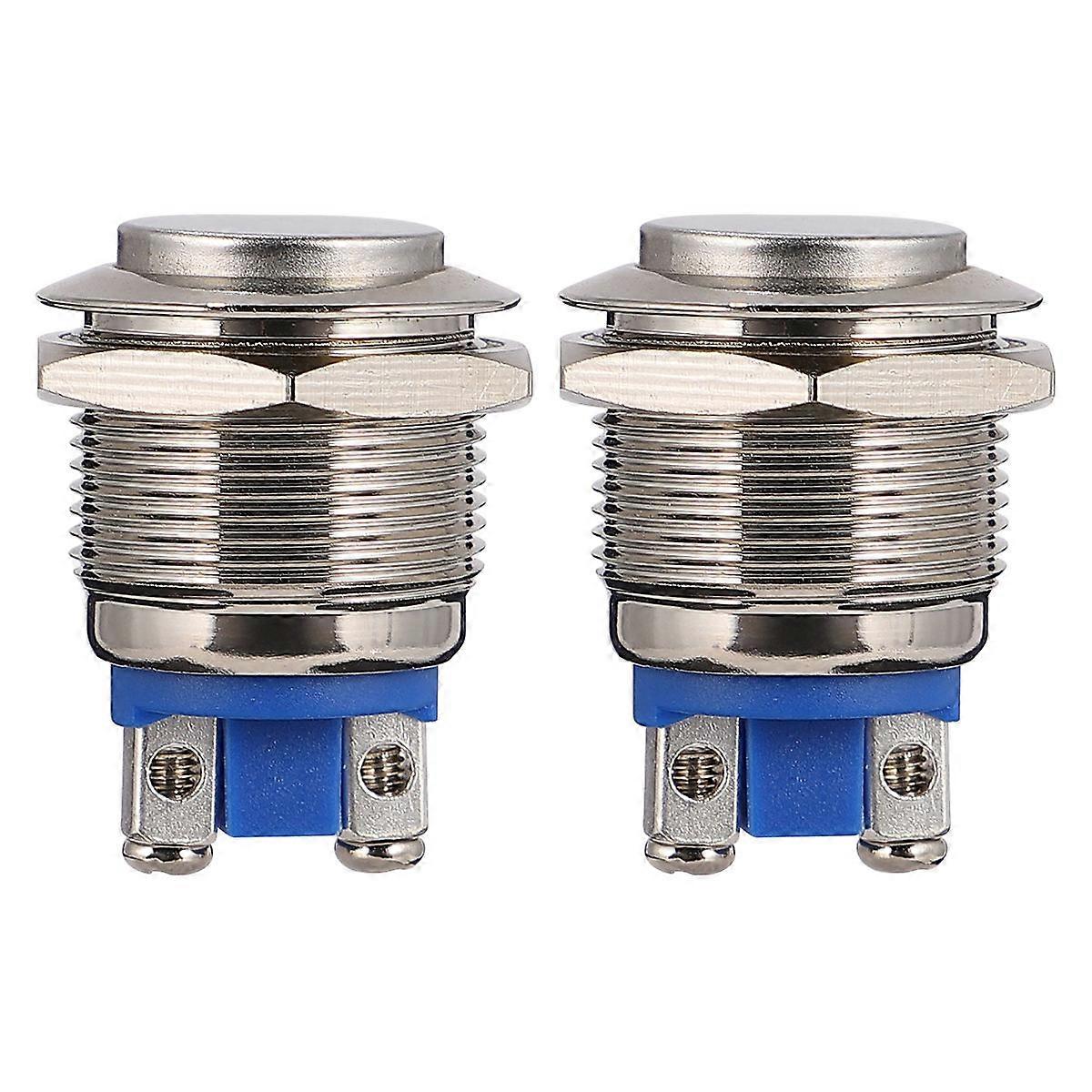 Stainless Steel Button Versatile Usage Push Button Switch for Home Use 2Pcs Silver IP67