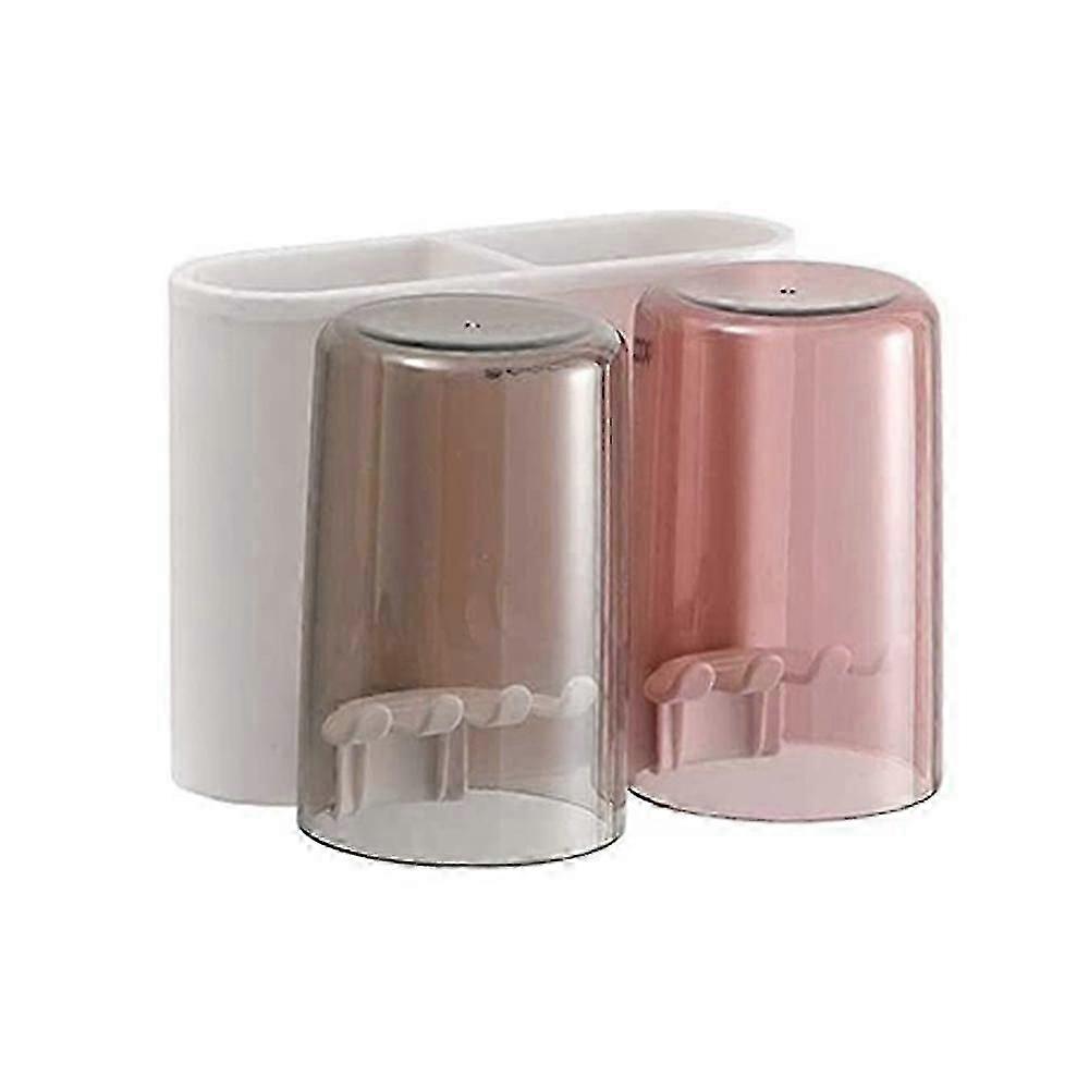 Toothbrush Holders Wall Mounted with Cups for Bathroom Organization