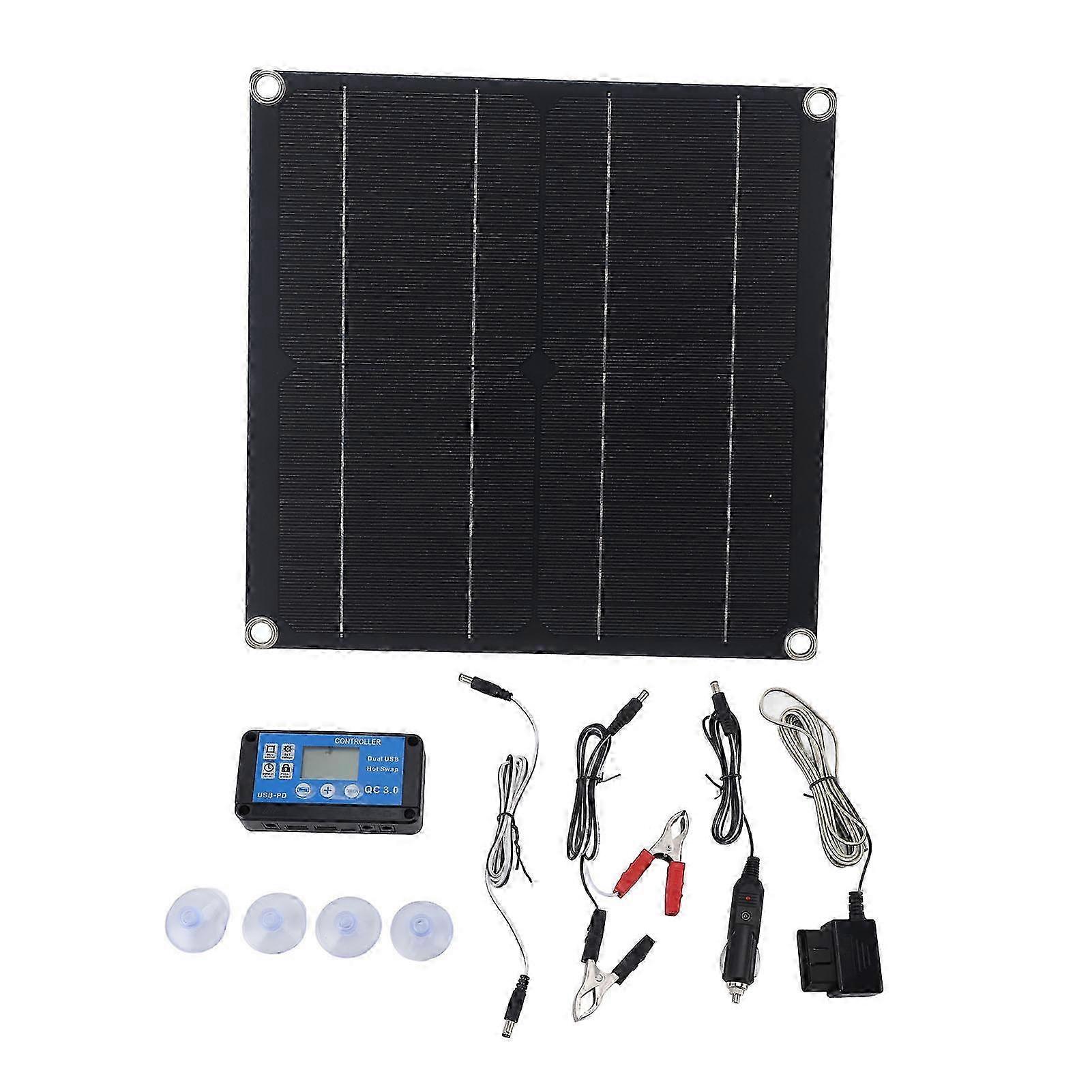 Waterproof Charge Controller Portable with OBD Charger 80W Black Solar Panel for Car Charging Accessory 2025