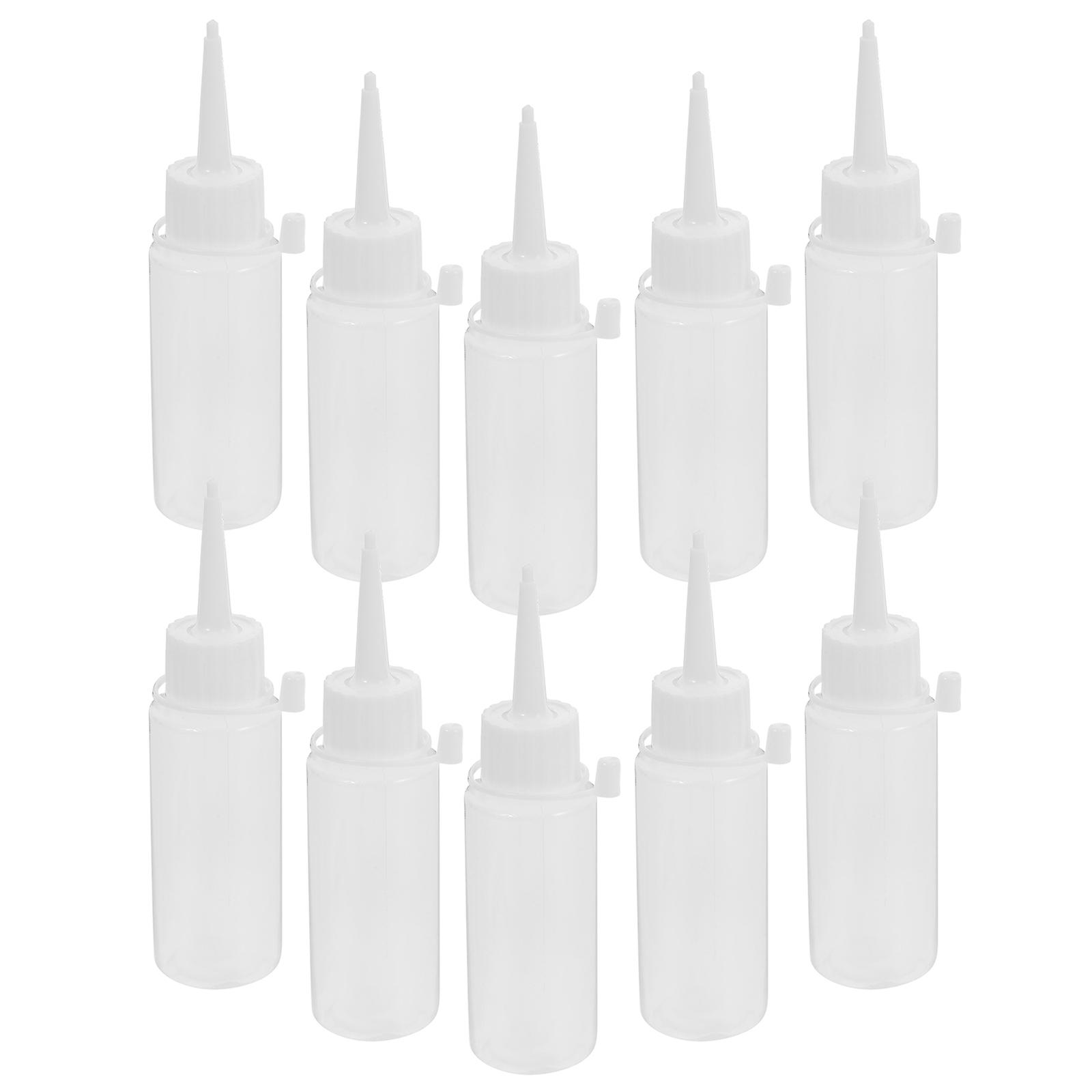 10pcs LDPE Plastic Squeeze Bottles with Fine Tip Nozzle – Soft Flexible Glue Dispenser for Precision Craft, DIY, , Condiment & Liquid Applications