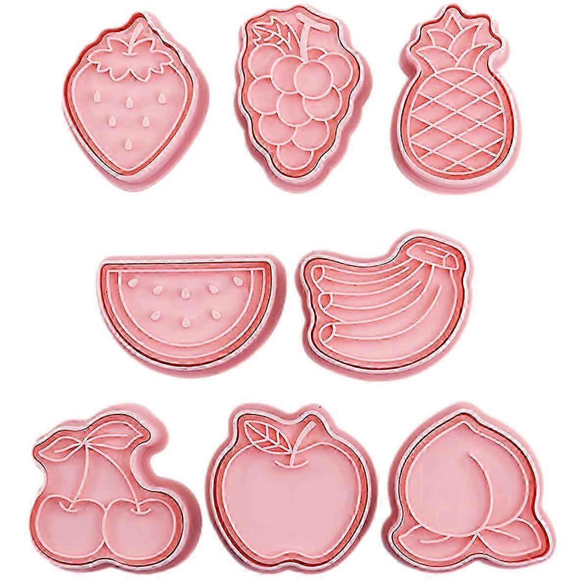Adorable 8-Piece Cookie Cutter Set with Plunger Stamp for Baking
