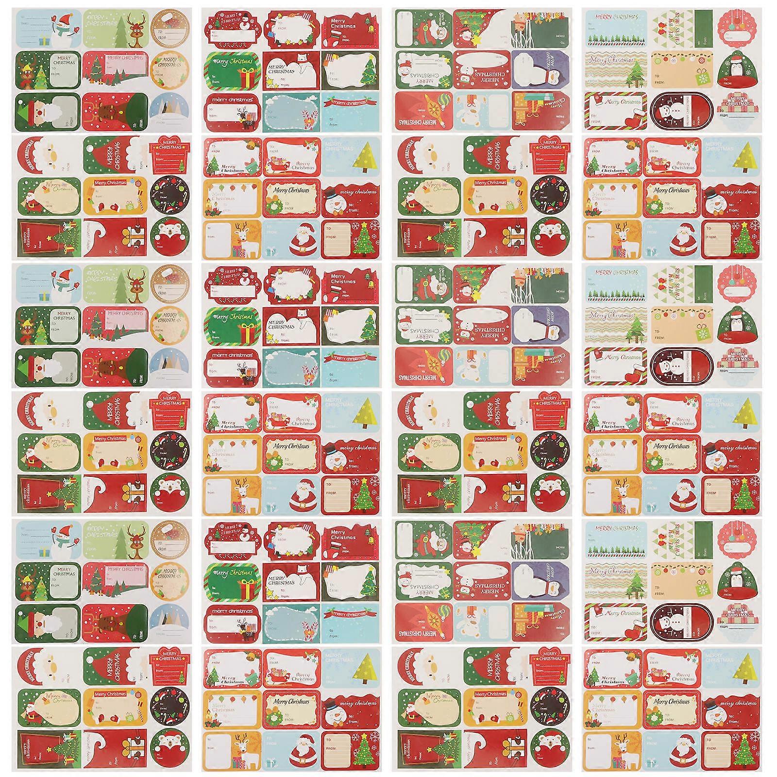 Holiday Mailing Labels Rectangular Christmas Party present Wrapping Festive Style All Ages 5.5X3.5CM Paper 24Pcs