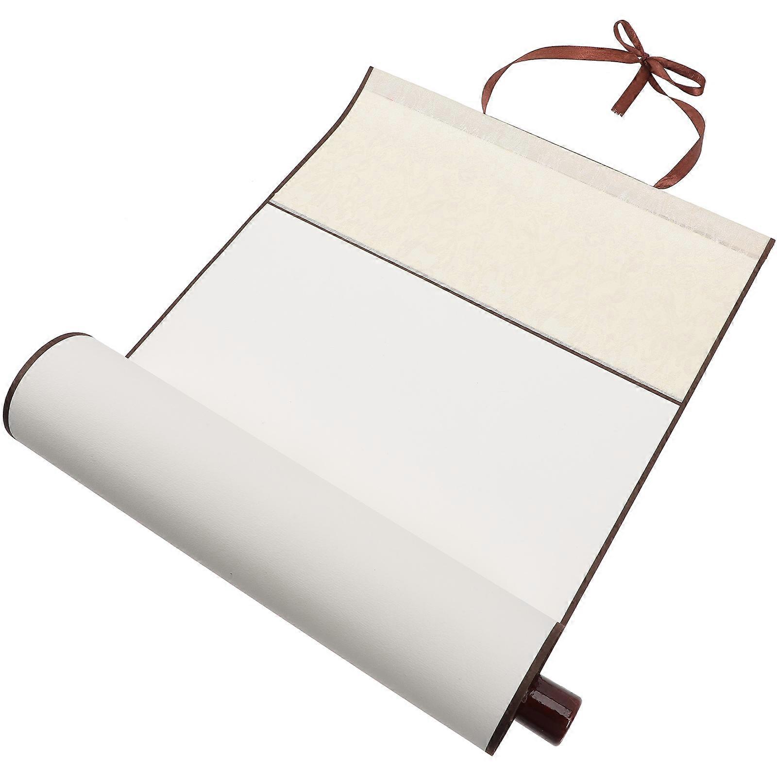 Chinese Painting Scroll Portable Blank Scroll For Students Watercolor Painting Office Decoration 1Pack