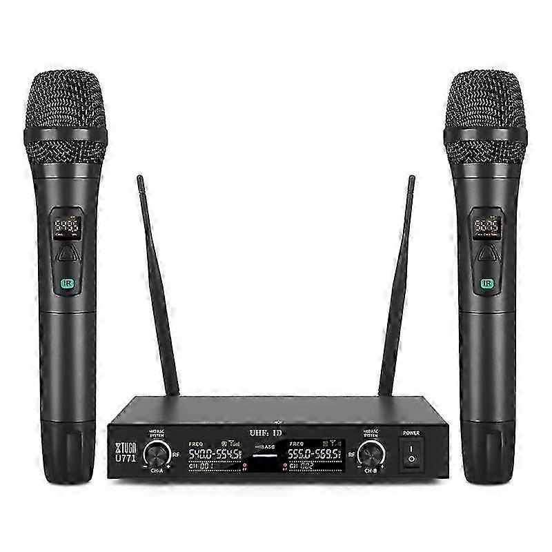 (2 Mikrofone + Host) Xtuga U-771 UHF Revers Zwei-Wege-Funk-Funkmikrofon
