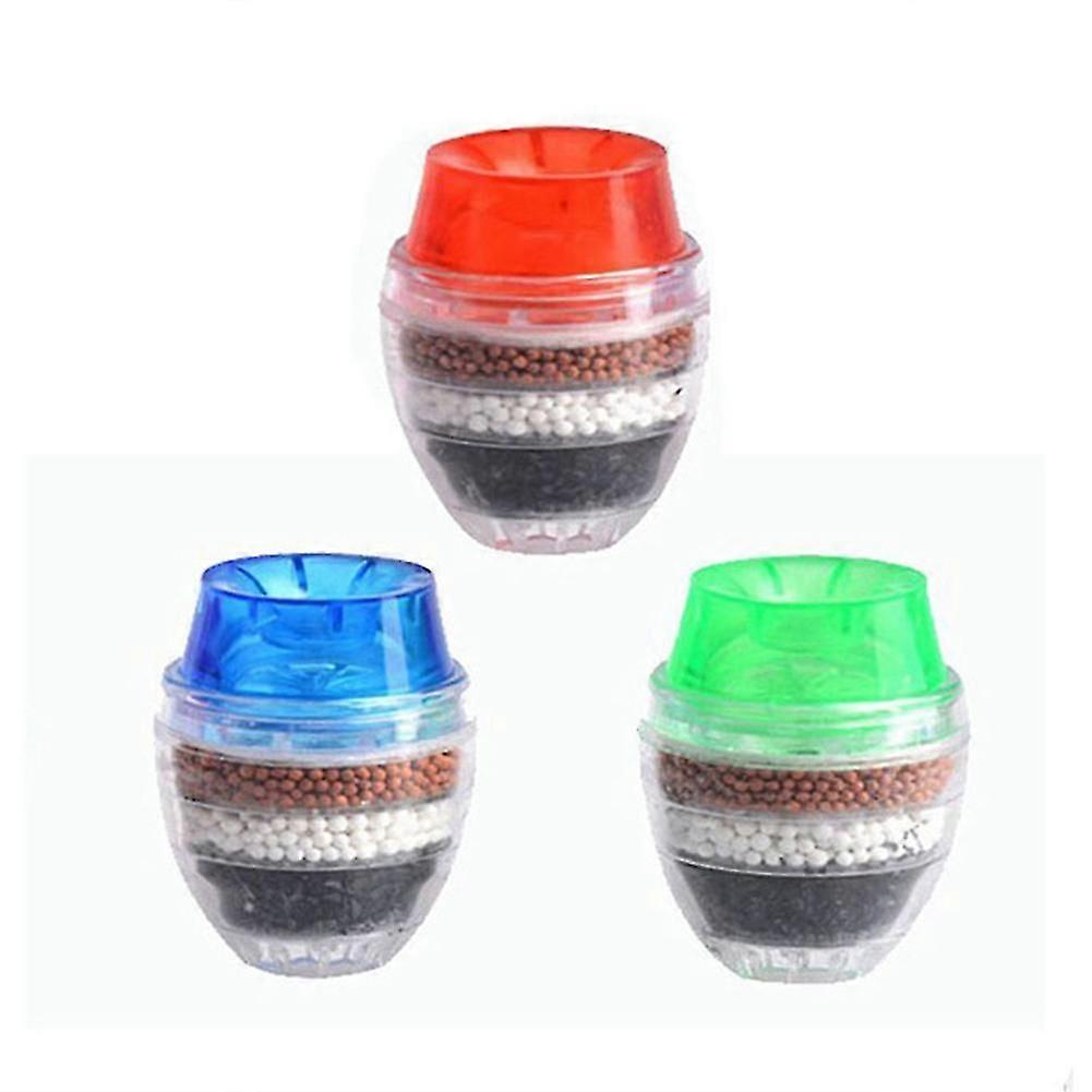 3PCS Activated Carbon Faucet Filter Faucet Nozzle Water Filter Kitchen Tap 5 Layers Filter Purifier
