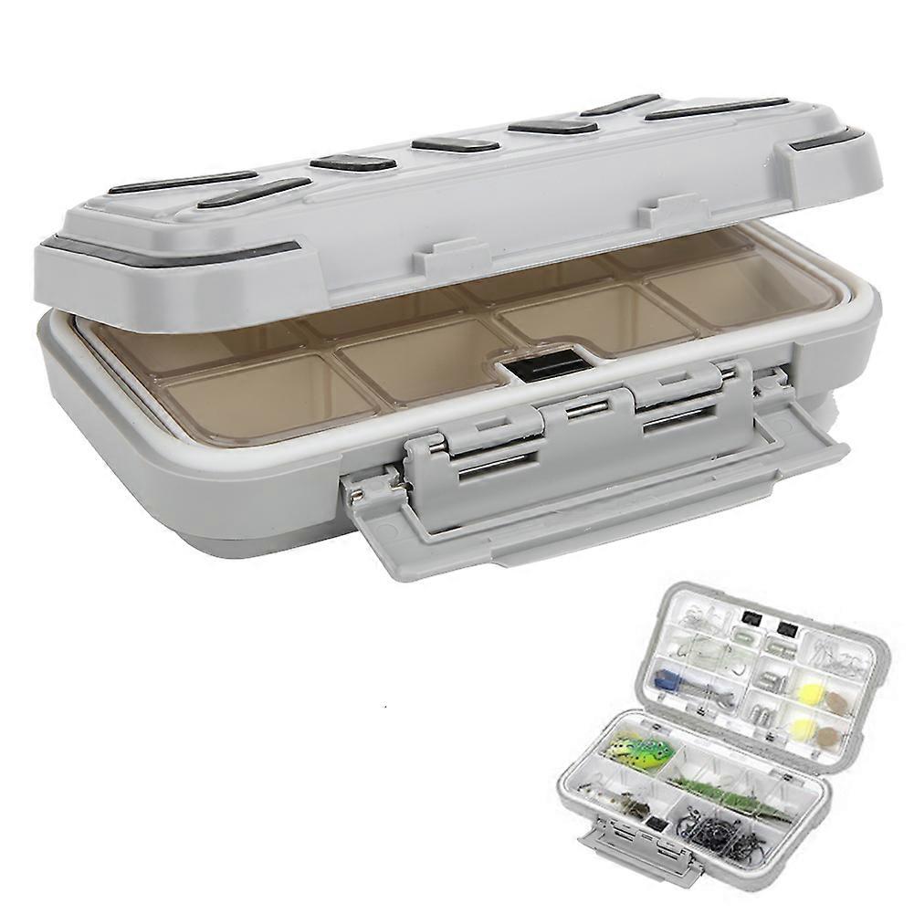 Waterproof ABS Fishing Tackle Box Bait Lures Hooks Container Accessories Storage Box Gray