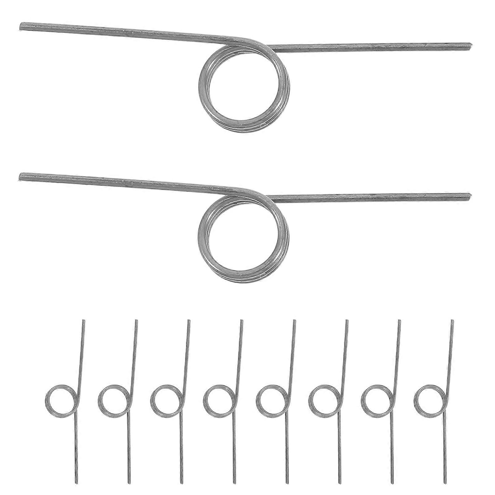 It looks like you're describing or listing a product—**10pcs Trash Can Torsion Spring** made of **silver stainless steel**, suitable for **trash
