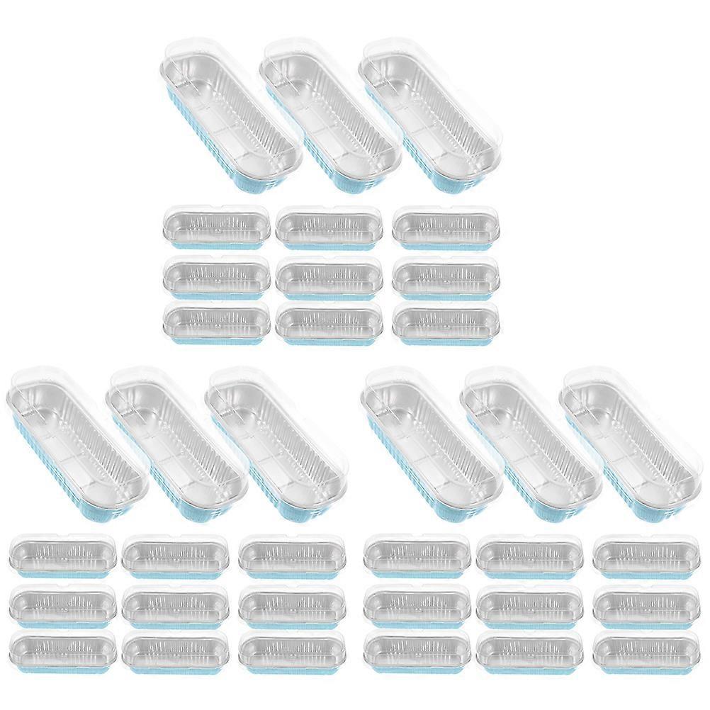 30Pcs Mini Loaf Pans with Lids Thick Rectangular Foil Baking Pans