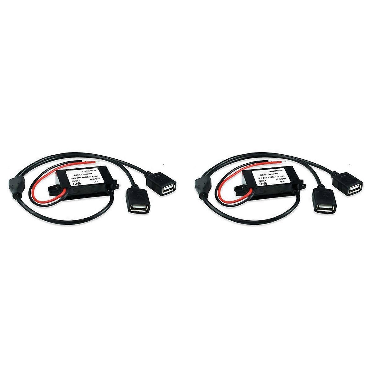2X 12V (8-23V) to 5V 3A Female USB DC Car Power Converter Voltage Regulator DC Module Car Motorcycle