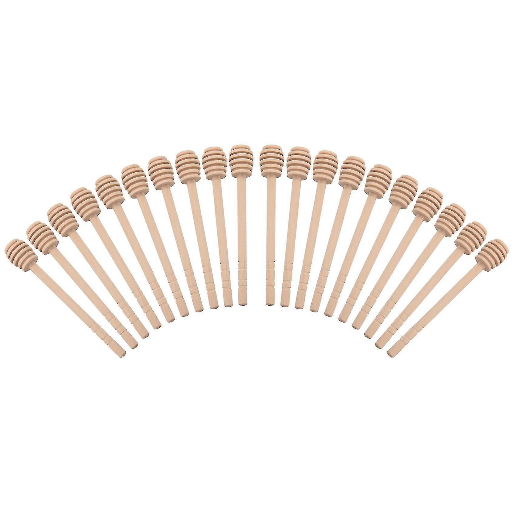 20 pcs 6 inch Portable Wooden Jam Honey Dipper Honey Stick for Honey Jam Jar Pot Dispense (Style 2)