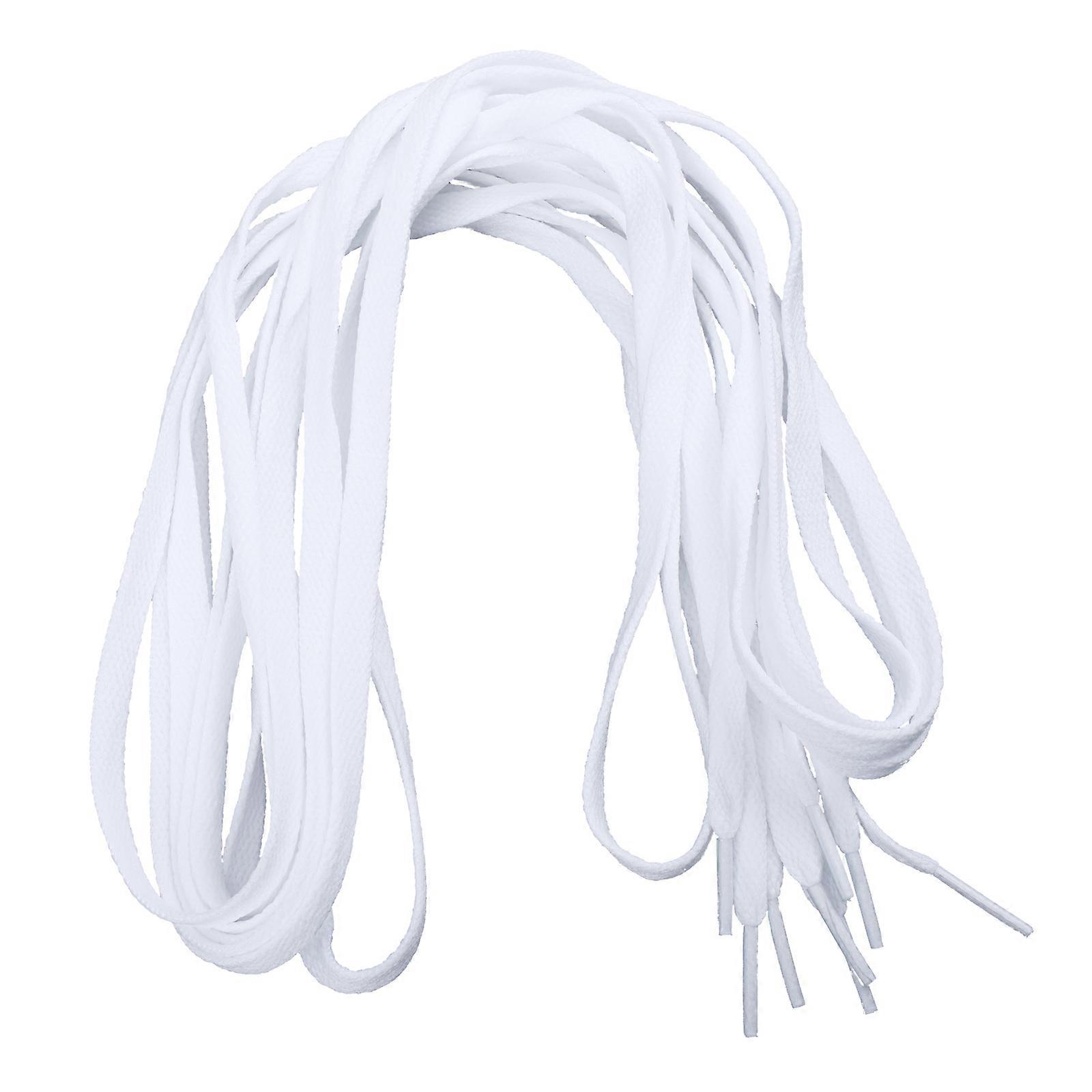 Walking Shoe Laces Simple Design Canvas Shoes Shoelace White Flat 2Pairs