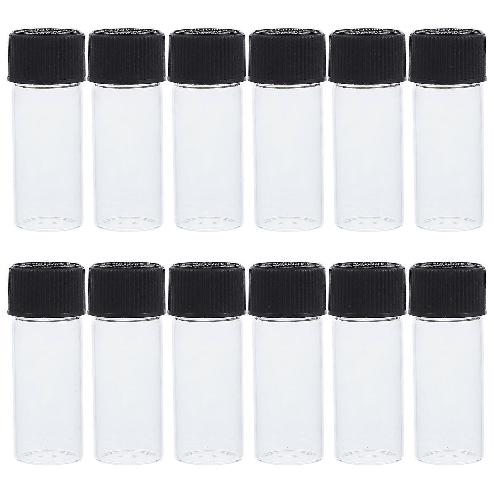 Glass Bottles Clear Glass Bottles with Screw Cap for Home Use 12Pcs