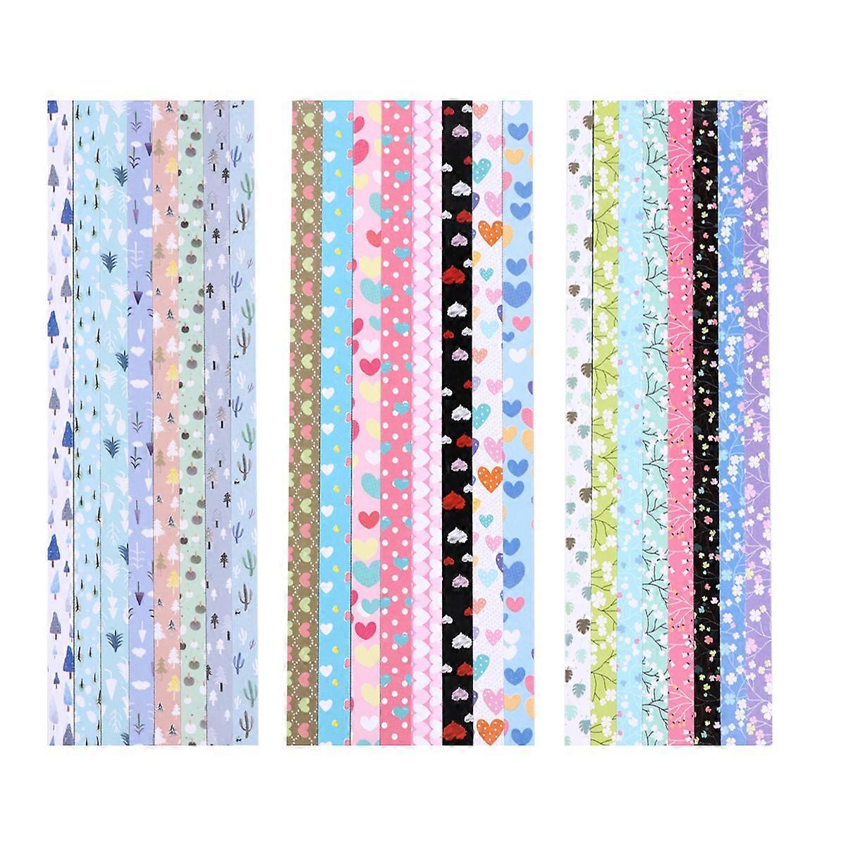 Origami Star Paper Bowknot Pattern Five Star Paper for School Activities Assorted Color 25x1x0.1cm DIY Craft 12 Sets