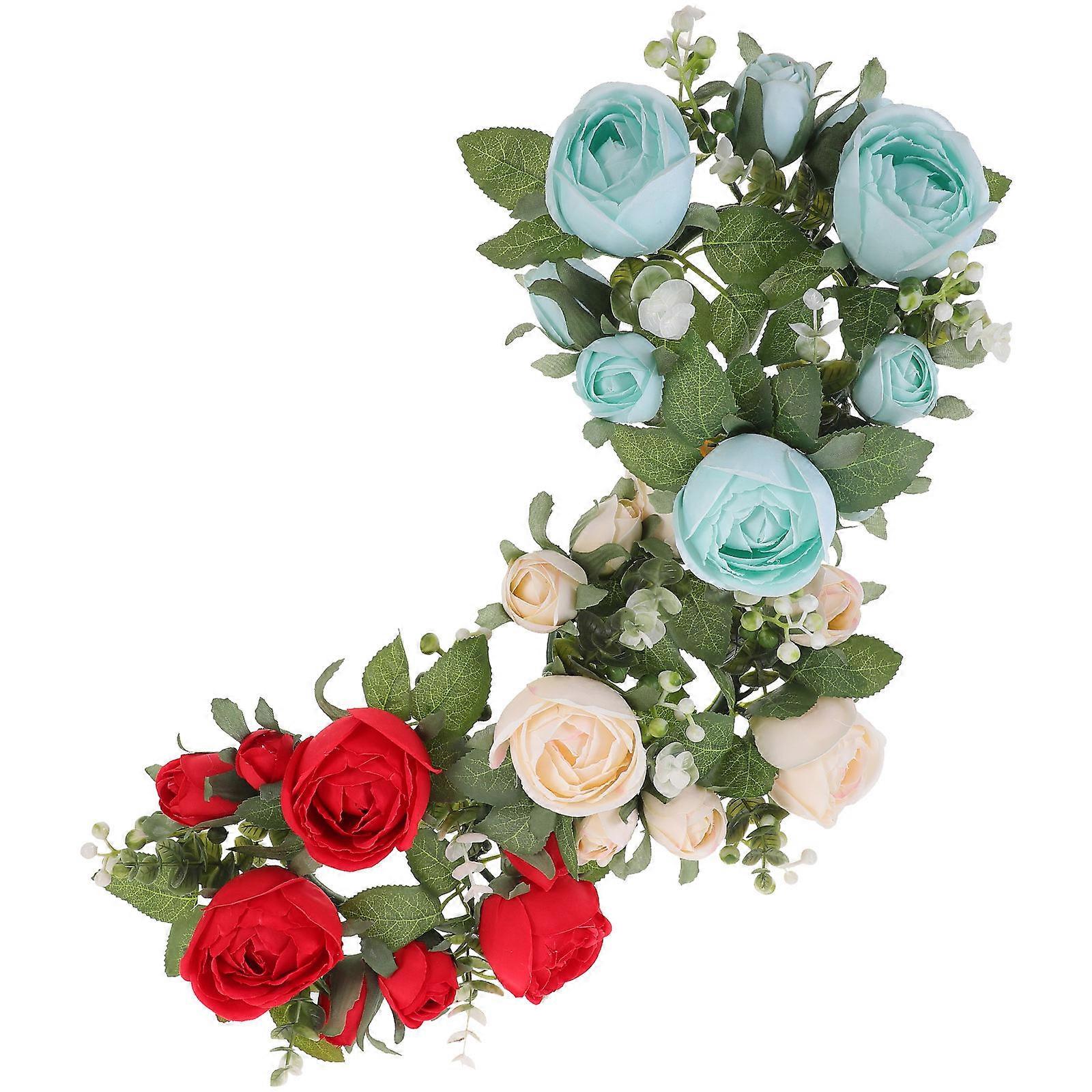 Wreath For Wedding Candle Wreath Dark Red Silk Cloth Table Decoration 3Pcs