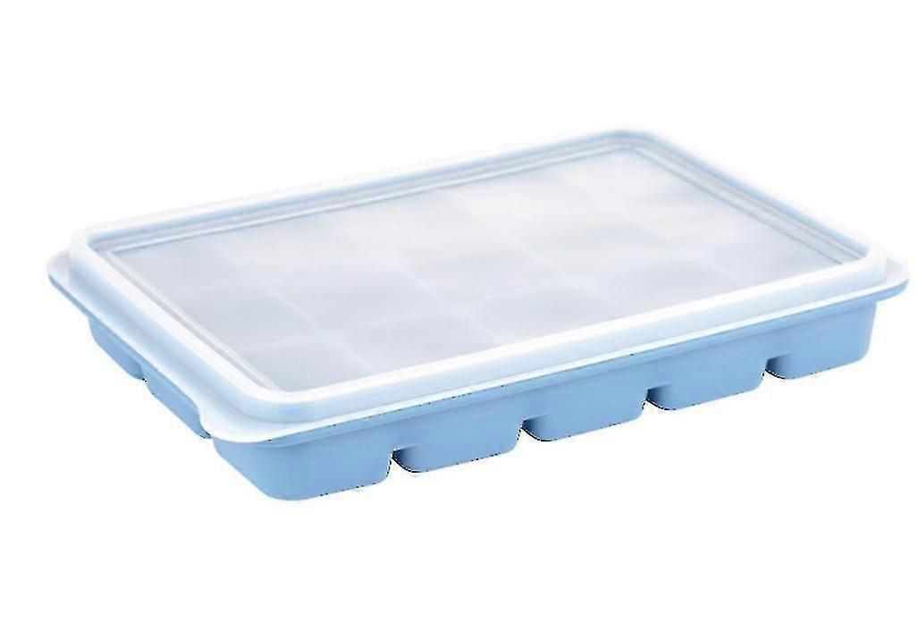 15 Grid Rectangular Silicone Ice Tray Mold With Lid