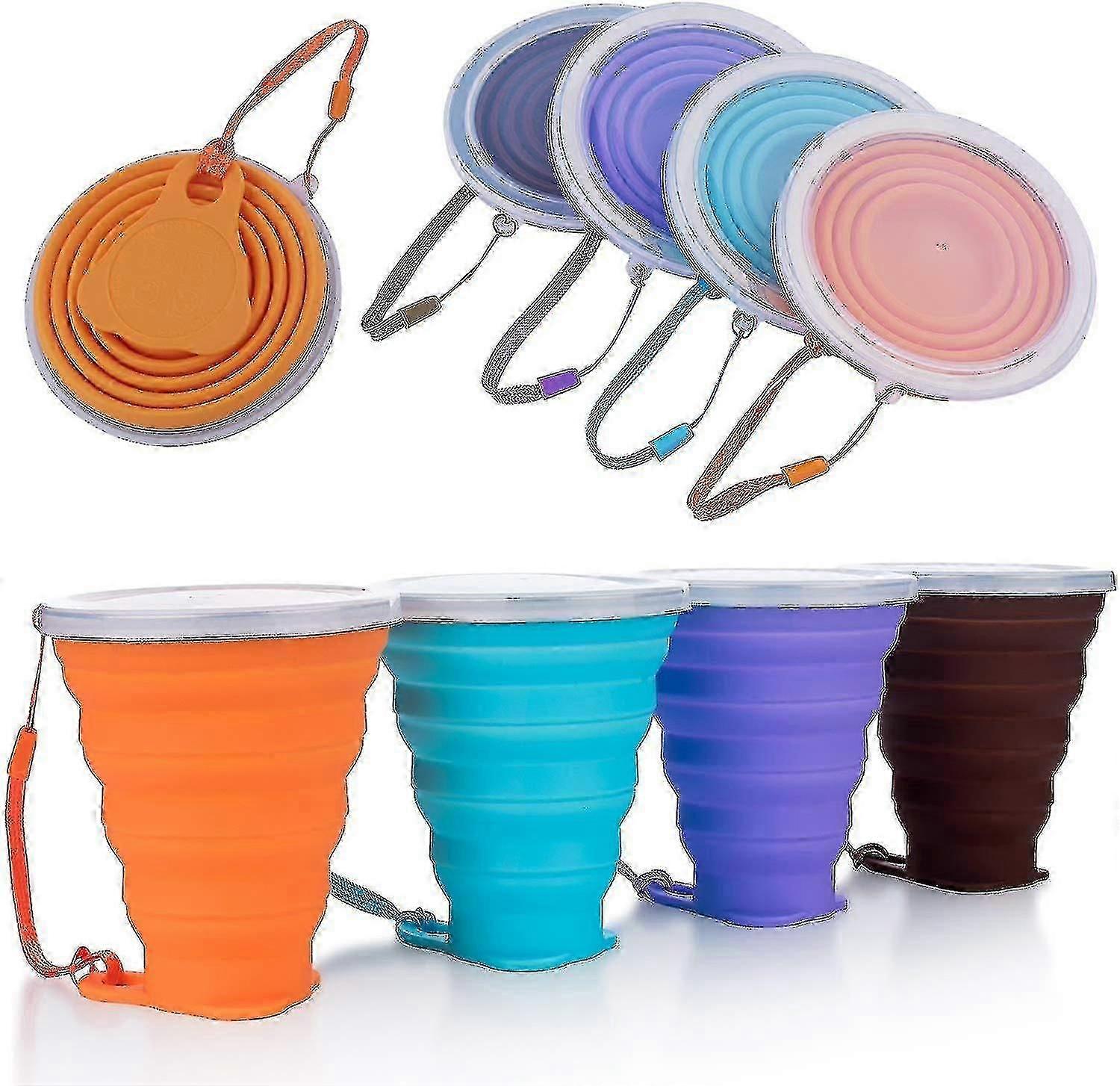 Silicone Collapsible Travel - Silicone Folding Camping With Lids-YGWL