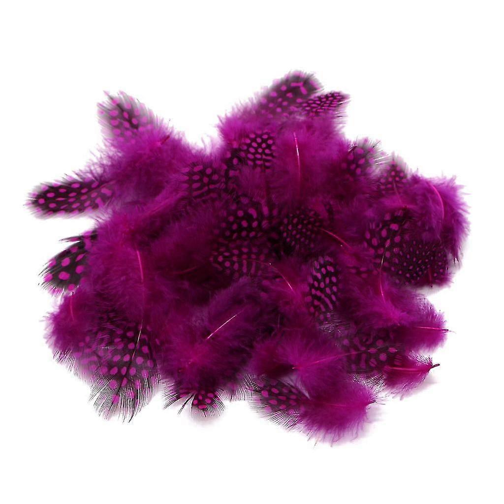 50PCS Lots Dyeing Guinea Hen Feather Chicken Feathers Craft Embellishment Light Red