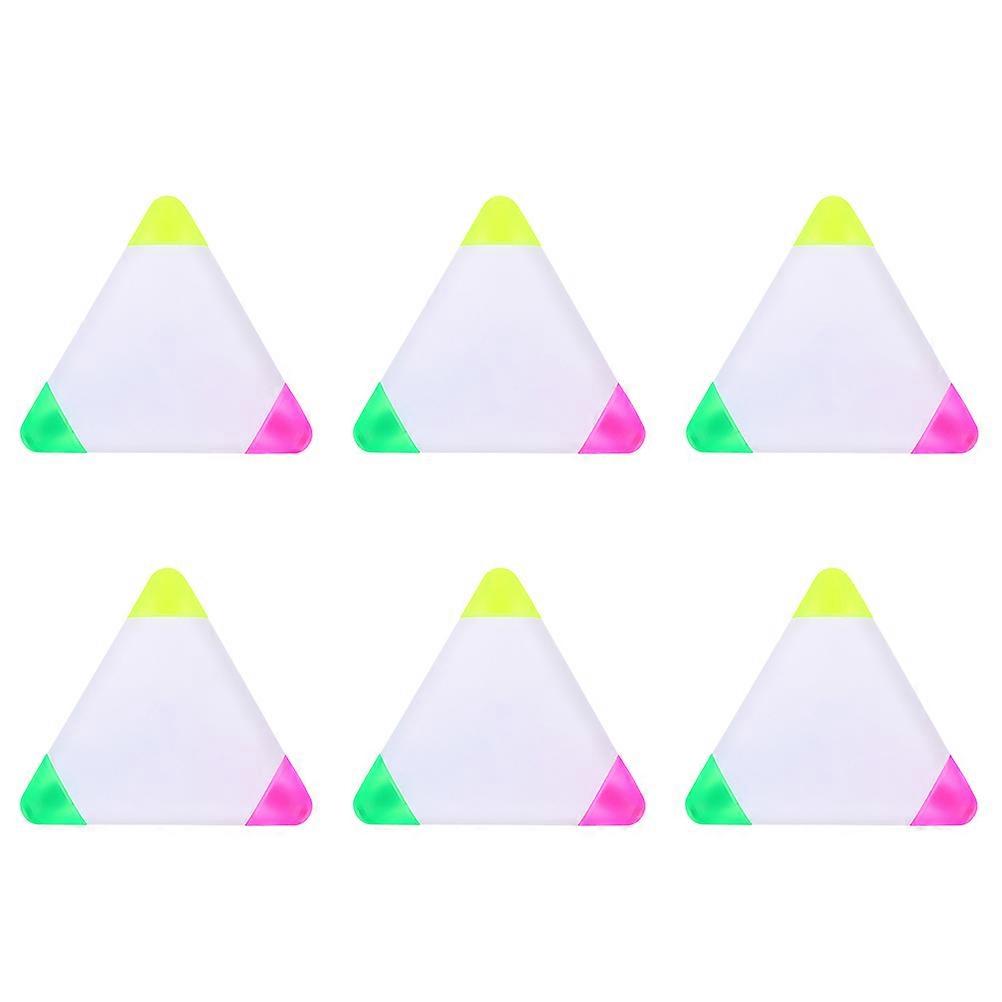 6pcs Creative Highlighter Pens, Three Color Fluorescent Markers for Students, Teachers & Office Use, Portable Study Tool