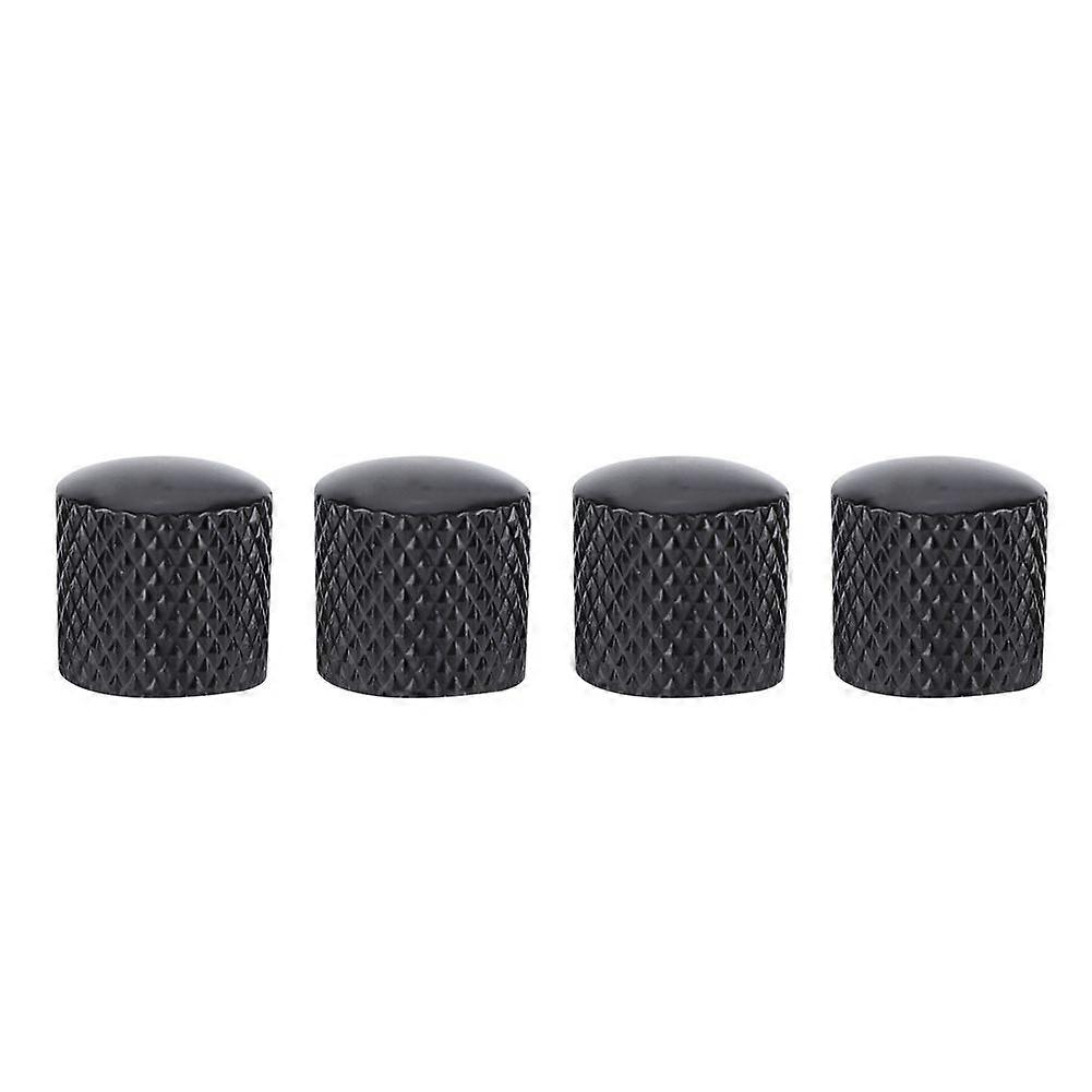 4 Pcs Guitars Volume Tone Control Knobs Button Accessory for Electric Guitar Bass(Black)