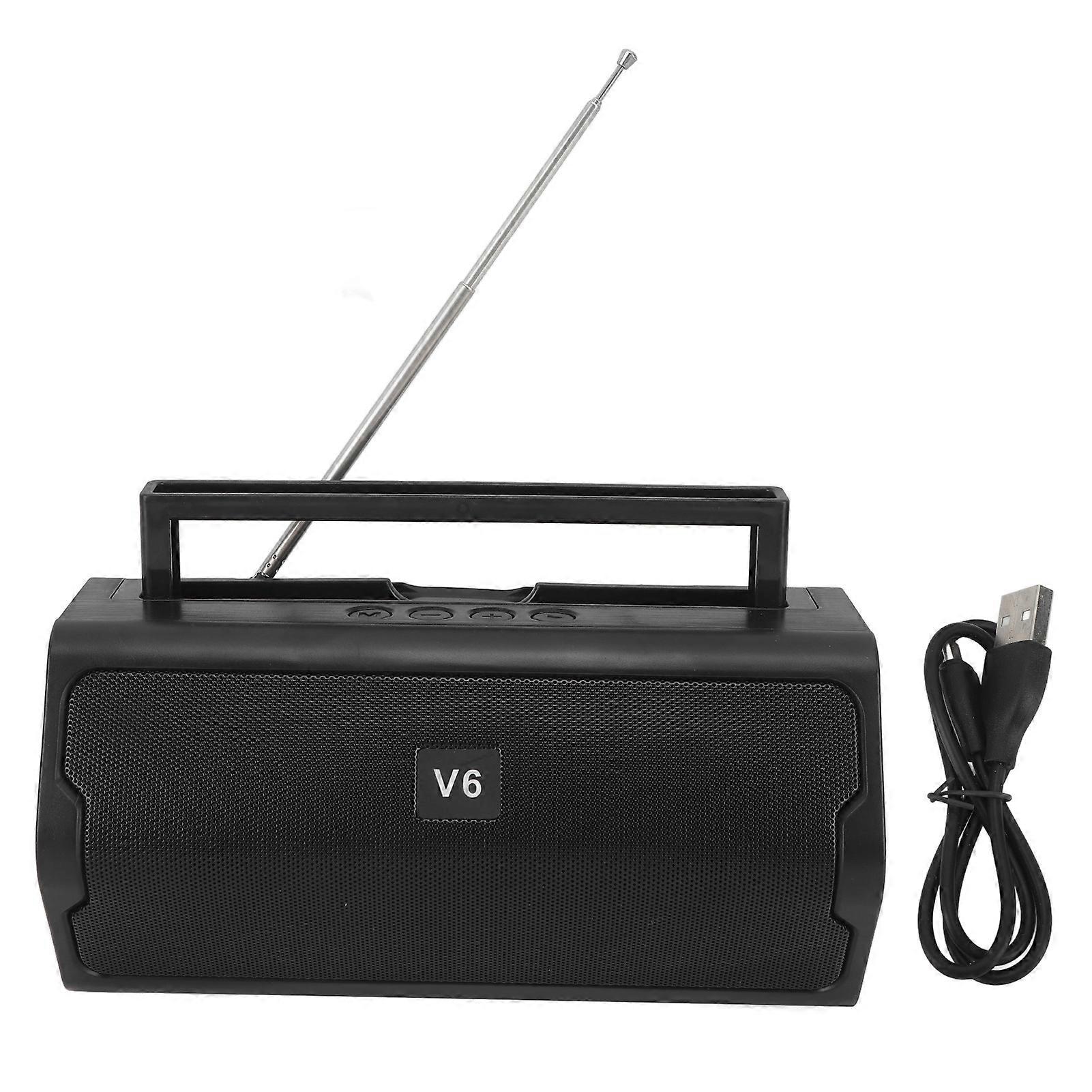 AM FM Radio Outdoor V6 Bluetooth Speaker Portable Radio with Telescopic Bracket Antenna