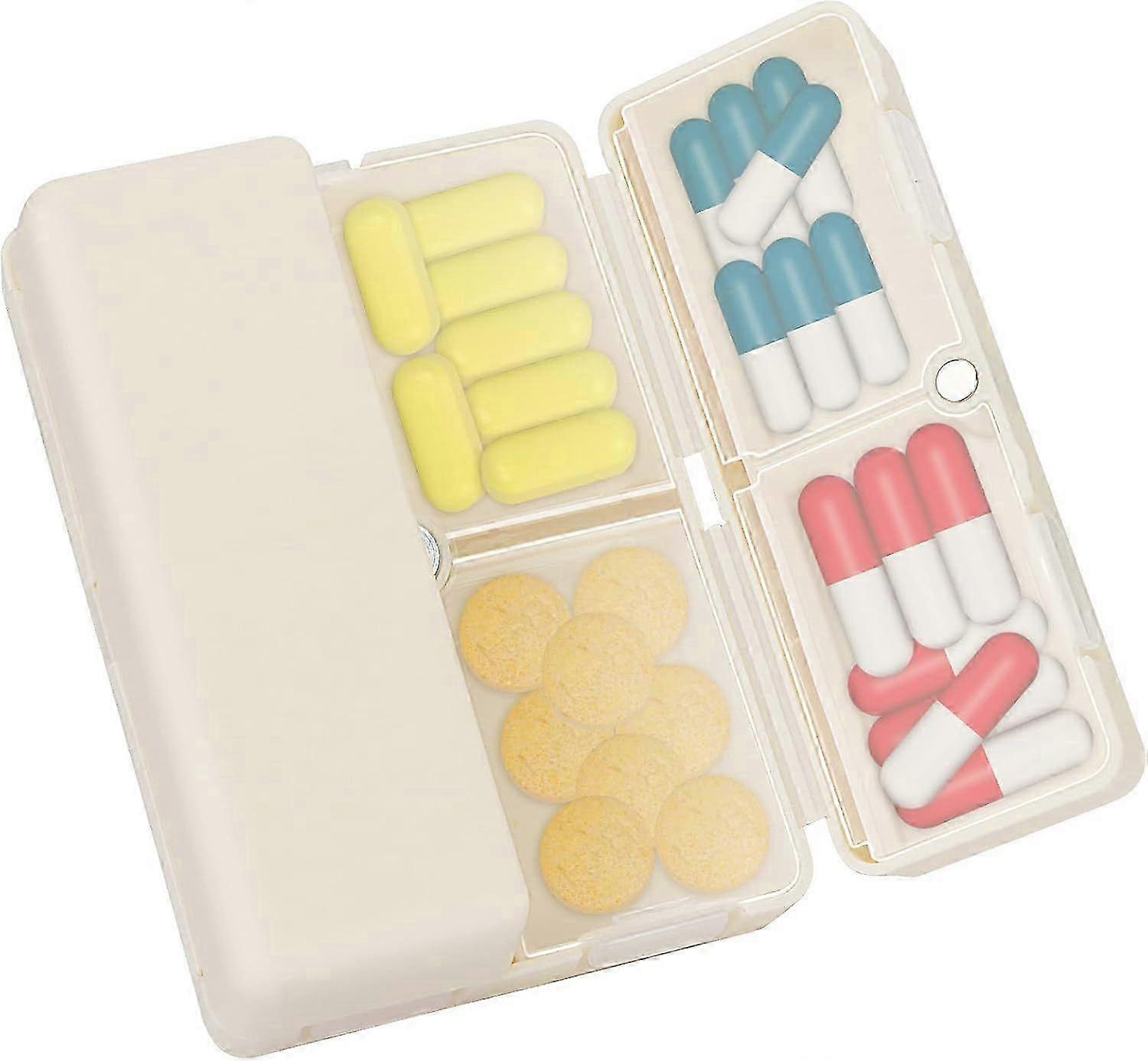 7 Day Pill Organizer, Travel Pill Case, Portable Folding Pill Dispenser for Vitamins and Supplements