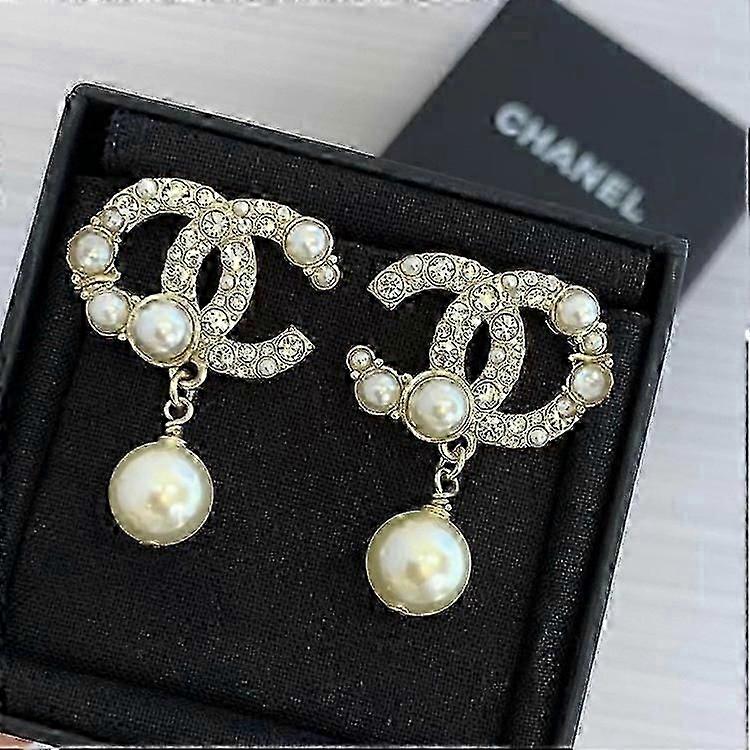 Pendientes De Moda Joyería Perla Detallada Cc Pendientes-Bueno
