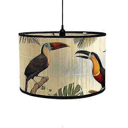 Lampshade for Table Lamp - Plant Bird Design, 30x30x20 cm, Modern Pendant Cover for Floor & Ceiling Light Decor