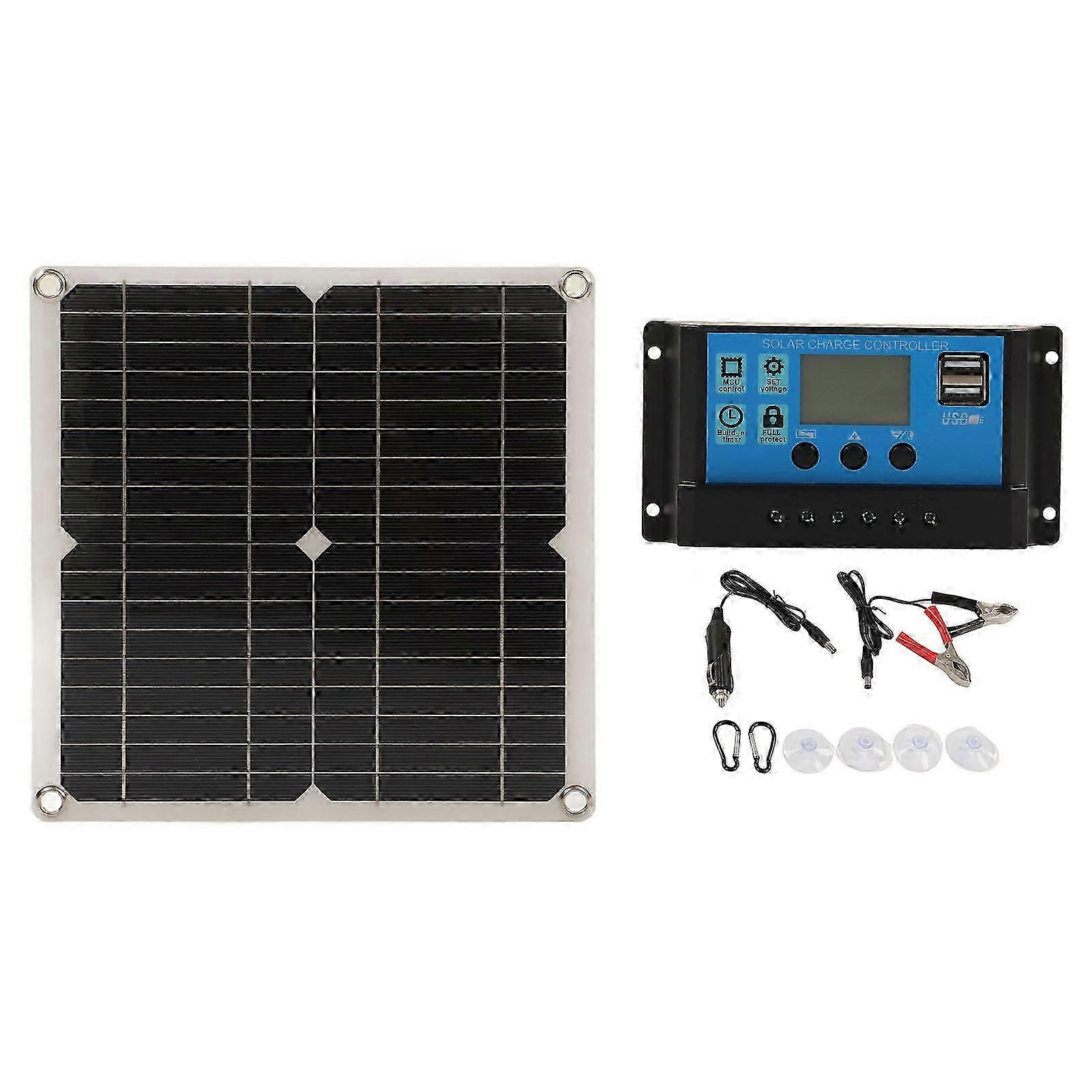 12W Mono Solar Battery Charger with Adaptive Integrated Voltage Regulation and 10A Charge Controller