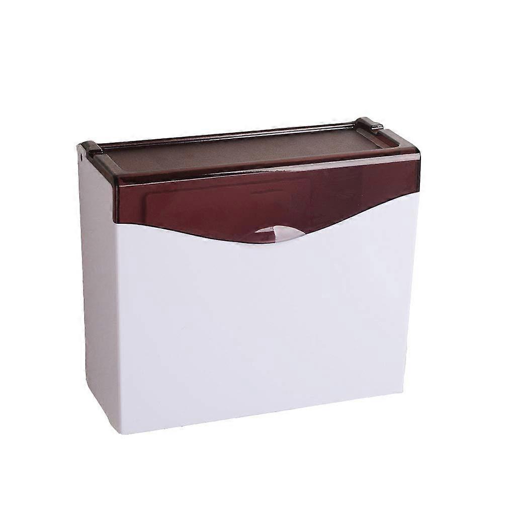Paper Towel Dispenser ABS Self-Adhesive Toilet Paper Holder With Shelf Brown Tissue Box Rack