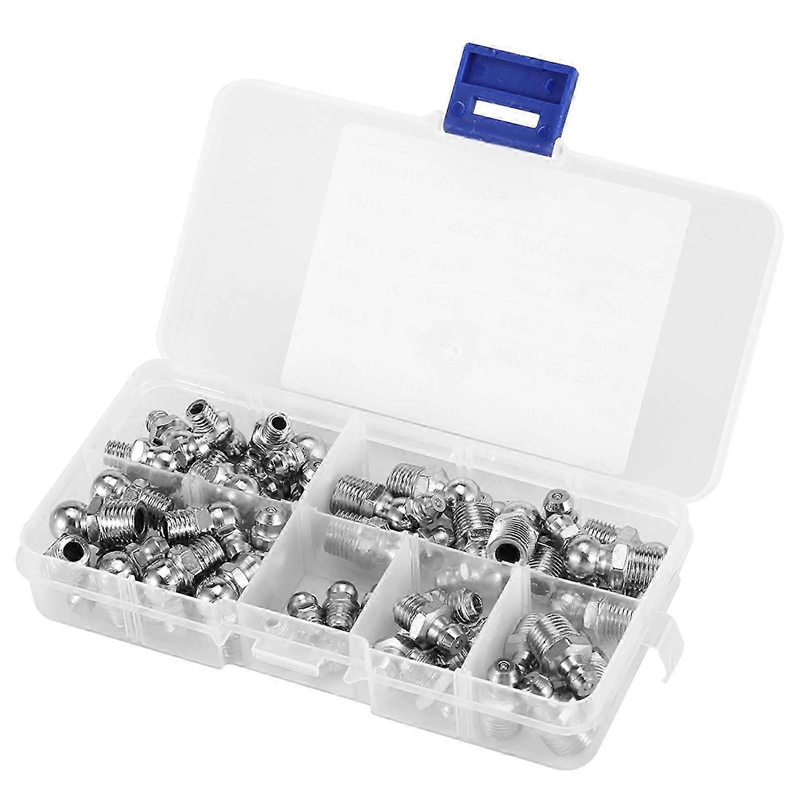 45Pcs M6 / M8 / M10 Durable Métal Laiton Graisse Mamelon Raccords Assortiment Kits