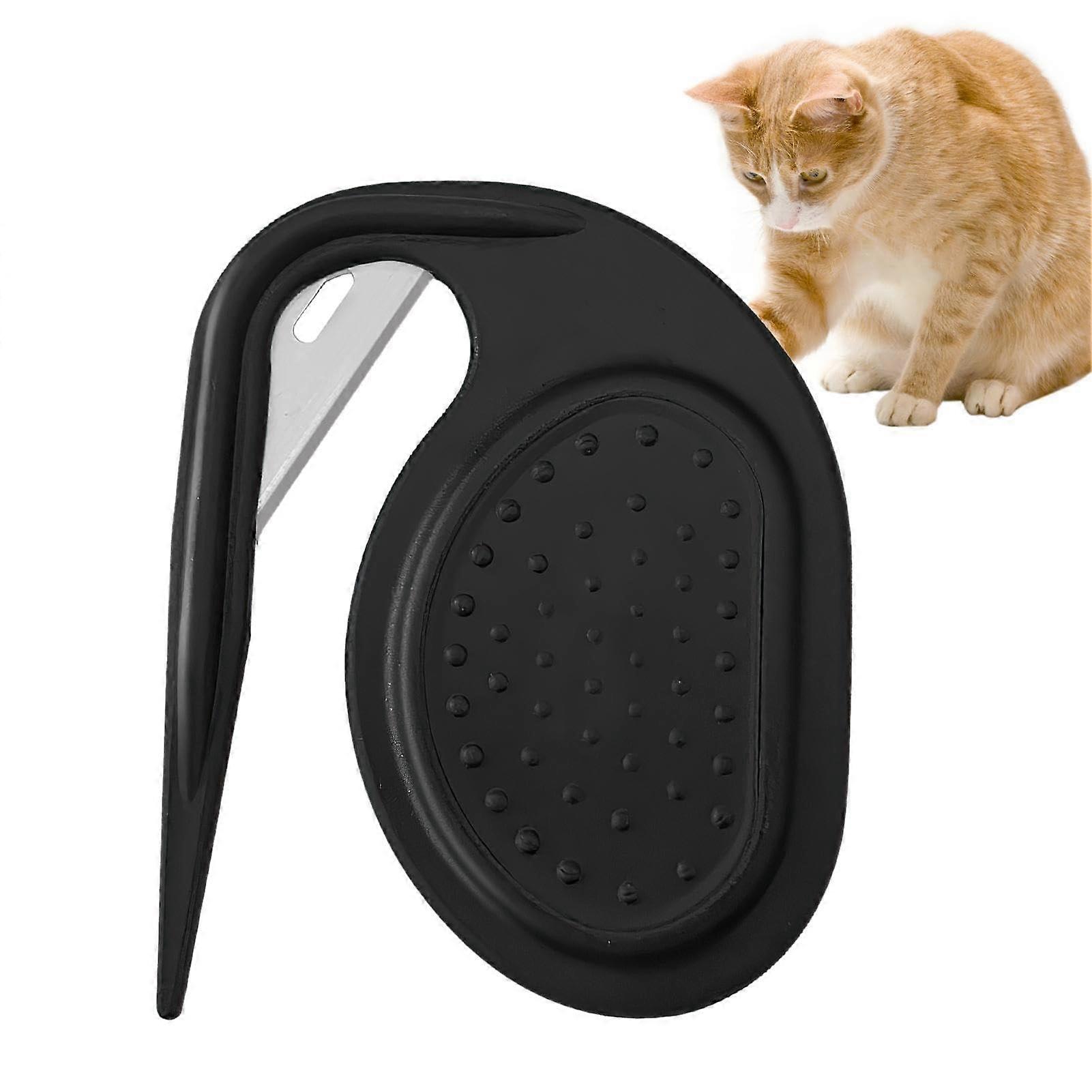 Safe Cat Knot Opener with Short Hair Mat, Knot Remover for Grooming, Cat Knot Remover with NonSlip Handle, Cat Knot Opener, Knot Opener black