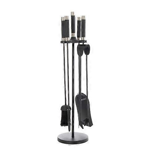 Leecroft Contemporary Companion Set Black/Pewter 25''