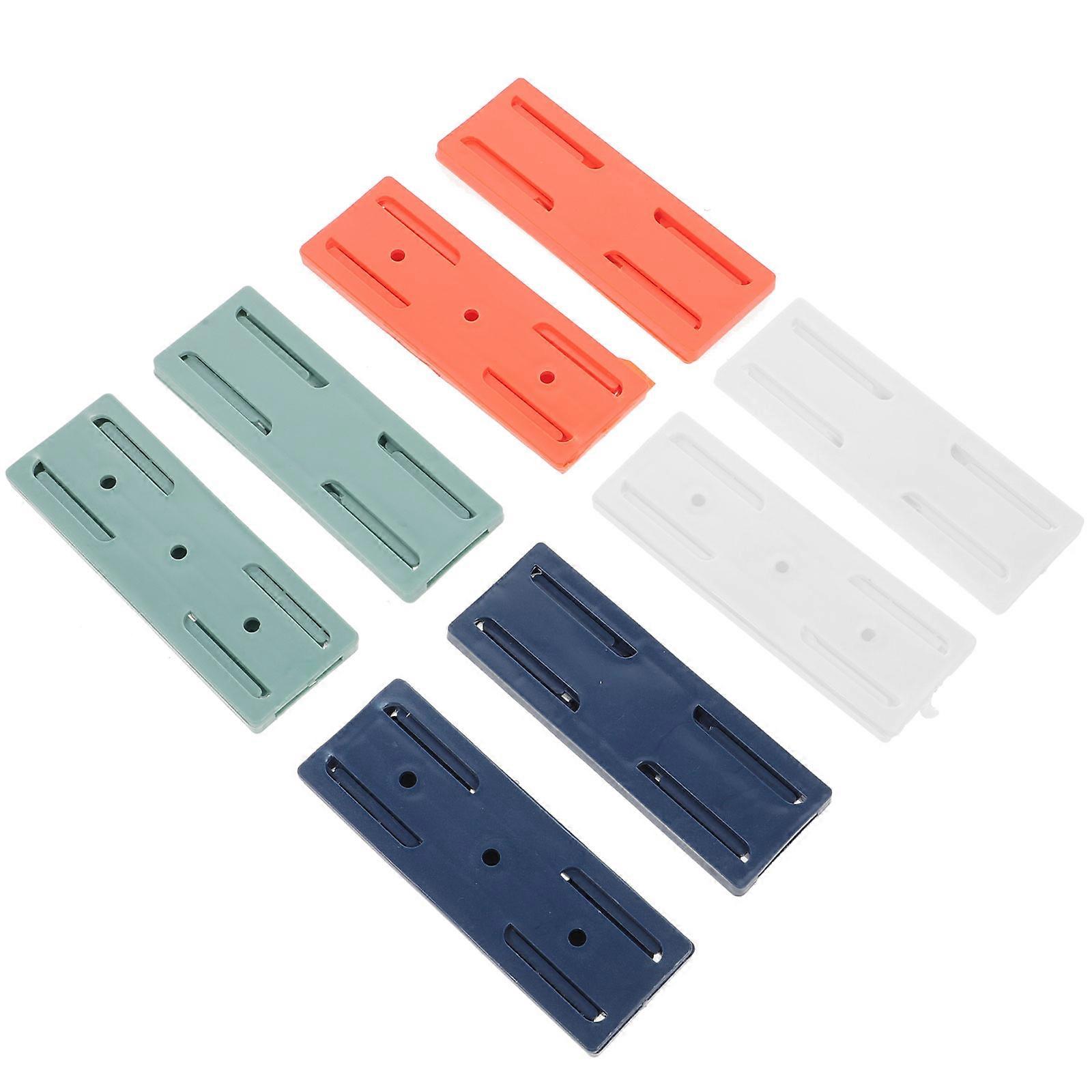 8pcs Punch Socket Organizer Rack Wall Mounted Power Strip Holder Home Office Kitchen Strong Bearing Capacity Easy Installation White Green
