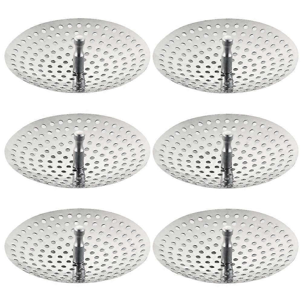 6pcs Stainless Steel Sink Strainer Drain Filter for Kitchen, Bathroom & Laundry Sinks – Durable, Easy to Clean, Food & Hair Catcher
