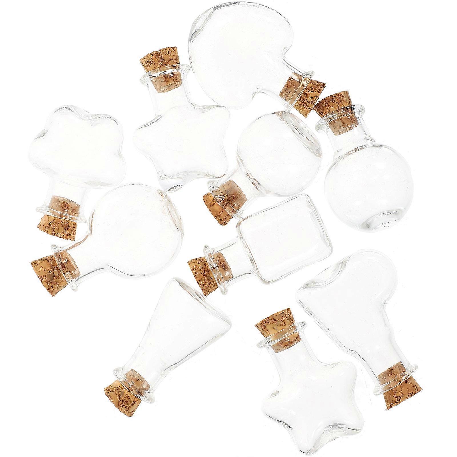 10pcs Transparent Glass Wishing Bottles with Cork Stoppers – DIY Storage Containers for Crafts, Keepsakes & Decorative Display – Multi Use Bottles
