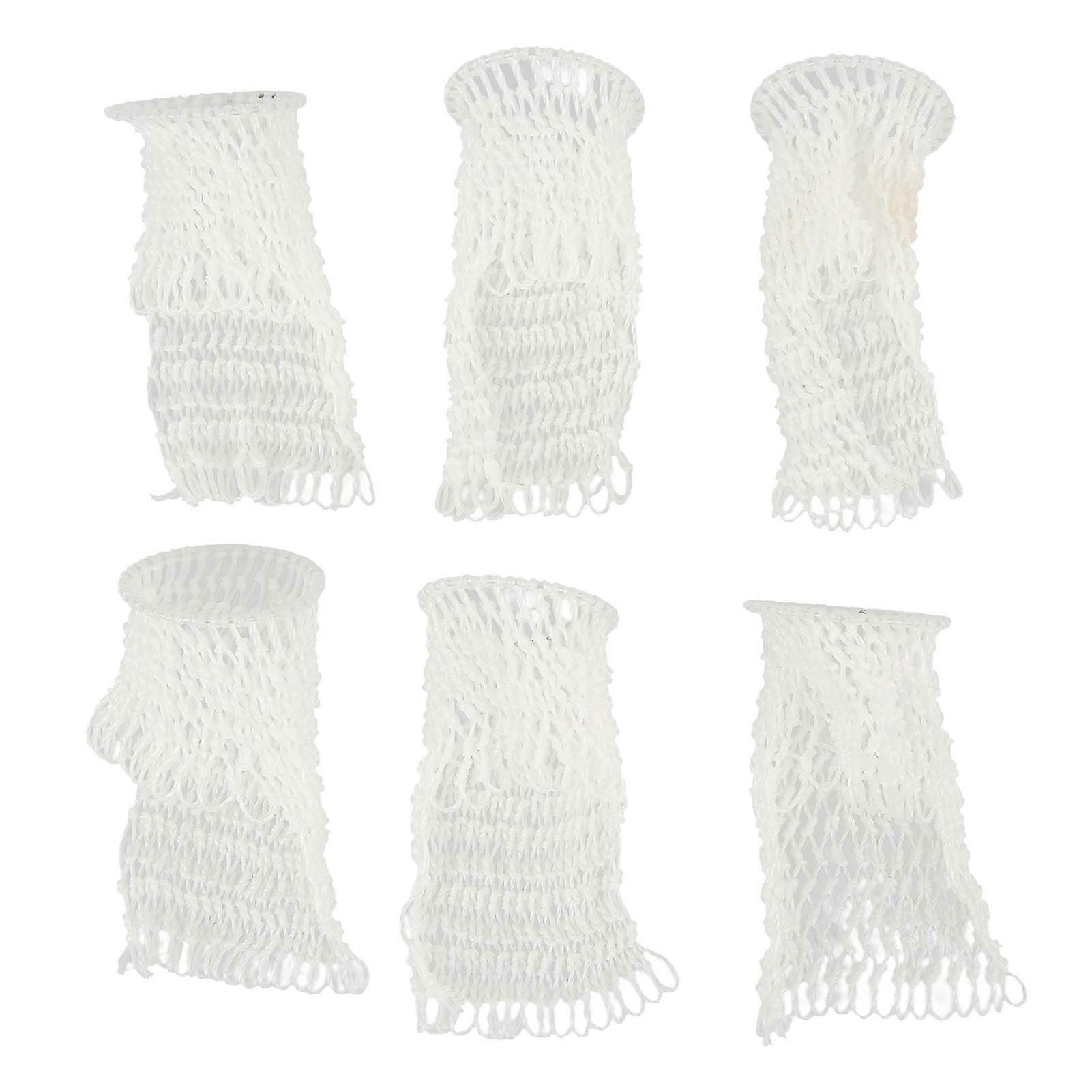 6Pcs Pool Table Mesh Bag Bottomless Hollow Out Nylon Billiard Table Pocket Accessories White