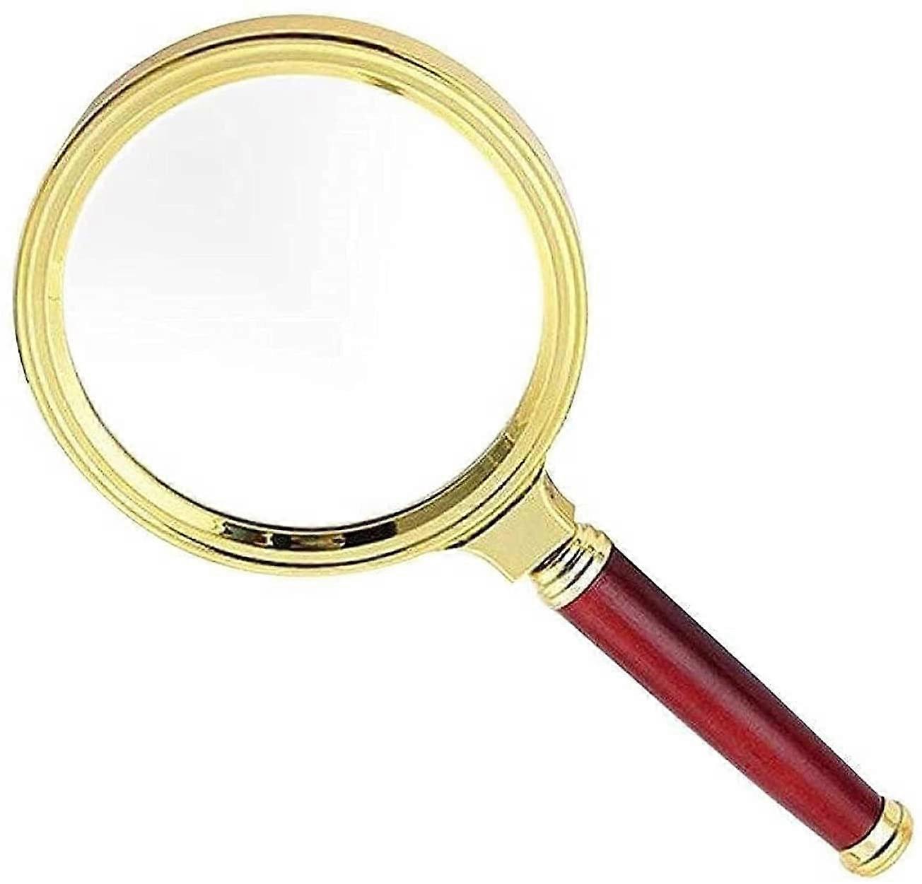Detection Magnifying Glass Suitable for Reading Books for Elderly, Identification, Gold, 60mm, 15X Handheld Magnifier with HD Magnifier