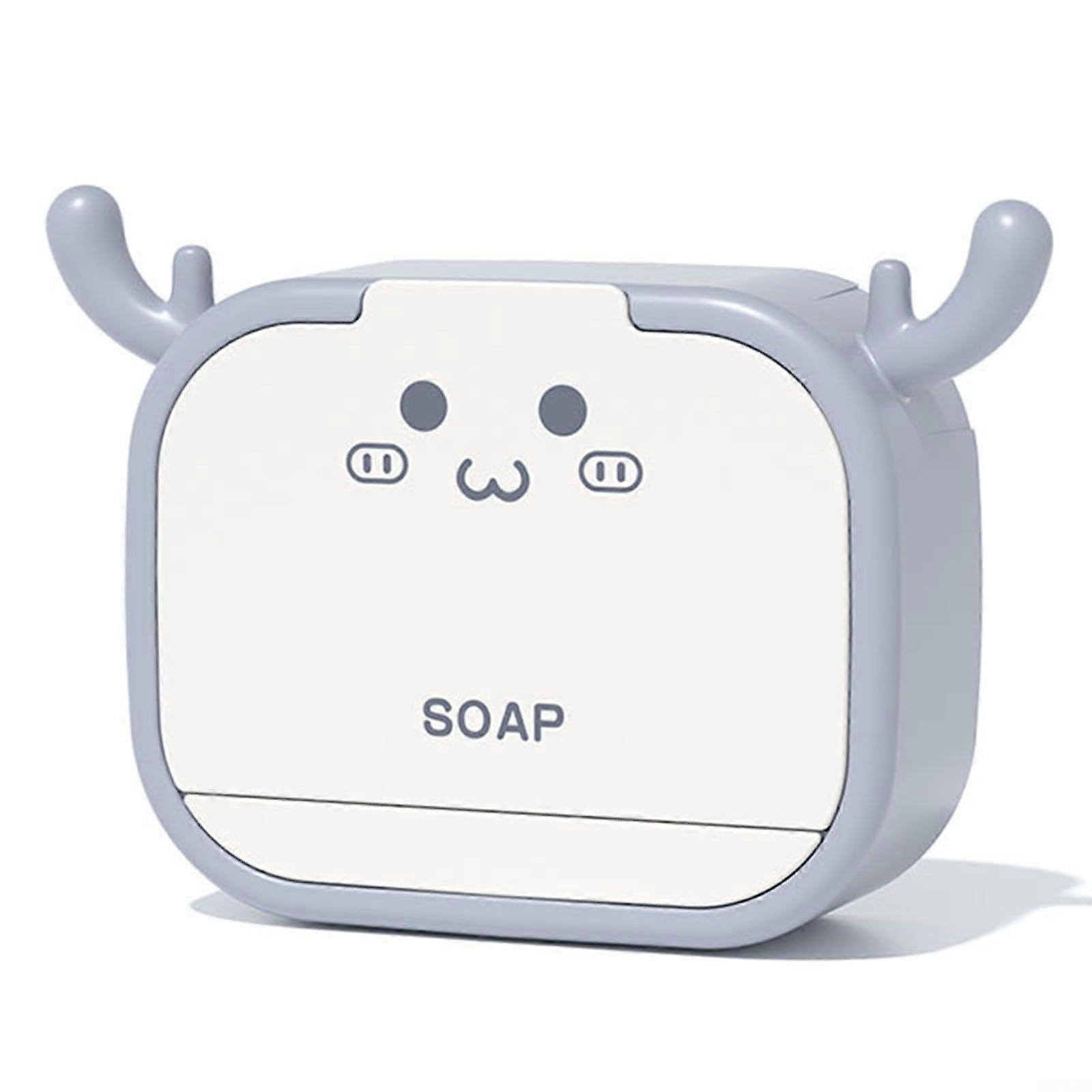 Wallmounted stylish soap dish, for organizing bathroom essentials in small spaces (single gray) Single bed, gray