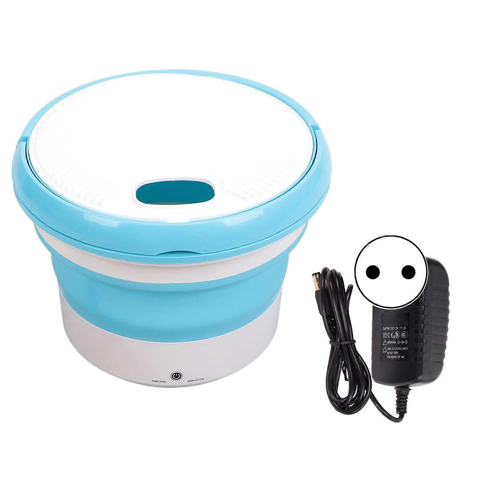 Portable Washing Machine 7.0L Capacity Impeller Type Ozone Generator Foldable Laundry Machine 100?240V BlueEU PlugYMMR)