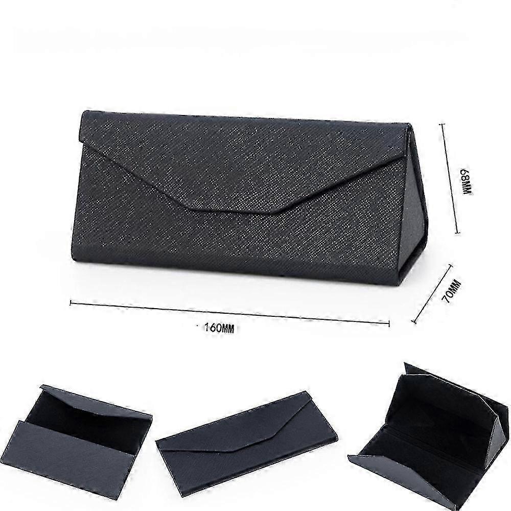 1pcs Foldable Sunglasses Case - Triangular Hard Box With Magnetic Closure And Interior Lining Eye Protection Design